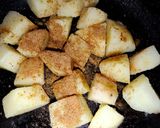 A picture of step 2 of Khattay Aloo chaat.