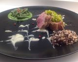 Foto del passaggio 8 della ricetta Filetto di maiale con crema di finocchio e Spätzle di spinaci con crema di broccoletto,