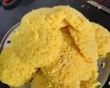 A picture of step 2 of Kesar idli juicy dhokla.