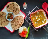 पंजाबी थाली_ दाल मखनी, लच्छा पराठा, सलाद, चटनी,मिर्ची रेसिपी चरण 10 फोटो