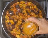 A picture of step 4 of Eggplant curry/ Vangi Bhaaji/ Brinjal curry.