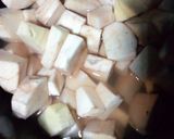 A picture of step 1 of White yam and Egg sauce.