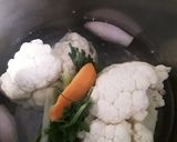 A picture of step 1 of Sig's Cauliflower Puree with Minced Meat.
