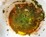 A picture of step 3 of Frittatas in Chimichurri sauce.