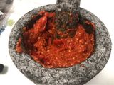 Nam Prik Ong Kai (Spicy chicken and Tomato dip)