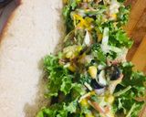 A picture of step 3 of Multigrain bread veggie sandwiches.