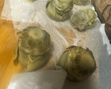 Foto del paso 4 de la receta: Flores de alcachofa con crujiente de jamón