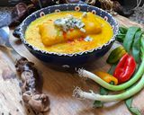 A picture of step 10 of Red Lentil Velouté with Scallions and Habanero Peppers.