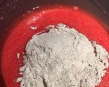 A picture of step 4 of Eggless red velvet muffins.