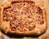 Une image de l'étape 7 de Tarte poireaux, champignons et jambon.
