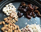 A picture of step 1 of Cocoa Dates Nutty Bites Quick and Healthy.
