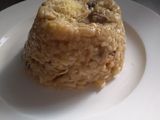 Risotto con pollo y champiñones