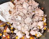 A picture of step 2 of Cheesy Black Bean & Corn Buffalo Chicken Dip.
