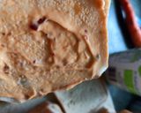A picture of step 5 of Chanajor garam sandwich with smoky carrot dip!.