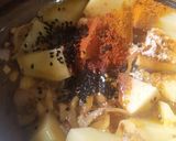A picture of step 1 of Halwa poori with chana salan.