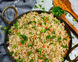 A picture of step 4 of Vegetable Fried Rice.