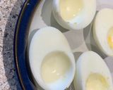 A picture of step 2 of Devilled eggs with Nori.