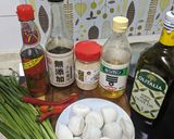A picture of step 1 of Pan-Fried Dumplings with Chive Dipping Sauce.
