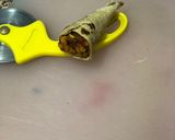 A picture of step 2 of Pizza cones.