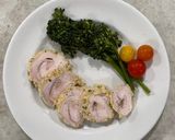 A picture of step 9 of Chicken Cordon Bleu.