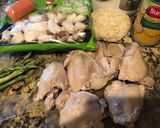 A picture of step 1 of Chicken, Corn, and Asparagus Soup.