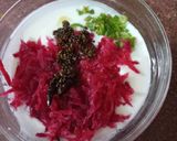 A picture of step 3 of Beetroot Raita.