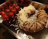 A picture of step 1 of Swedish falukorv (sausage) in oven with roasted vegetable & pear.
