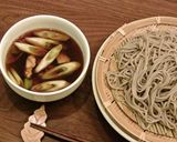A picture of step 5 of Duck Seiro Style? Chicken Dipping Soba Noodles.