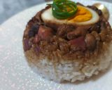 Foto langkah ke 8 dari resep Nasi Tim Ayam Jamur.