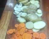 Foto del paso 1 de la receta: Cazuela de ossobuco y verduras cortadas en base de remolacha