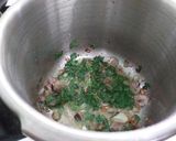 A picture of step 1 of Kheera Choru (leafy Vegetable rice).