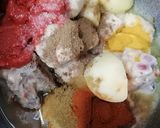 A picture of step 1 of Alo chicken curry.