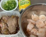 A picture of step 5 of Fried Beef and Shrimp Rice on the Table.