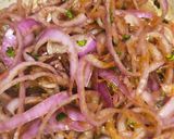 A picture of step 5 of Chilli Onion Rings or Laccha onion.