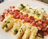 Foto del paso 2 de la receta Espárragos con Jamón Ibérico y Huevo cocido picado