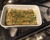 Une image de l'étape 7 de Saucisses fumées gratinées pecorino, persil et tête de moine.