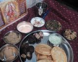 A picture of step 29 of Navratri thali.