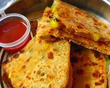 A picture of step 6 of Corn capsicum paratha.