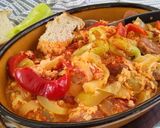 Tojásos lecsó, debreceni kolbásszal (glutén- és tejmentes) recept fázis 6 fotója