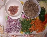 A picture of step 1 of Couscous jollof.