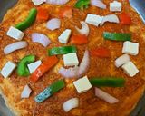 A picture of step 6 of Pizza Paratha or Desi Pizza, without oven.