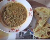 A picture of step 3 of Ndengu in coconut sauce served with chapati.