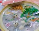 Hình bước làm 5 của món Cháo hàu sữa và mực tươi