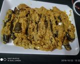 A picture of step 3 of Curd brinjal.