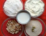 A picture of step 1 of Coconut And Nuts Burfi. (No Fire Recipe).