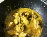 A picture of step 4 of Kancha Aam and Sorse chicken.