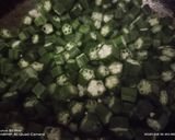 A picture of step 2 of Bhindi fry.