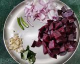 A picture of step 1 of Beetroot Dry Curry With Sesame seeds and Coconut.