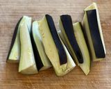 A picture of step 1 of 🍆 Steamed aubergine, seasonal garnish, Japanese citrus soysauce.