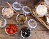 A picture of step 3 of Labneh Balls with Various Fillings.